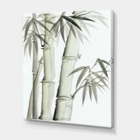 Designart 'Vintage fekete -fehér bambusz v' Lake House Canvas Wall Art Print