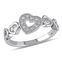 Miabella női gyémánt akcentus ezüst szívgyűrű