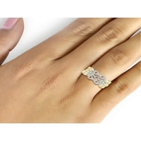 JewelersClub egymásra rakható gyémántgyűrűk nőknek - karátfehér gyémánt gyűrű ékszerek - 14K aranyozott ezüst egymásra