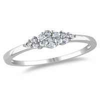 Miabella Carat T.W. Gyémánt sterling ezüst klaszter ígéret gyűrű