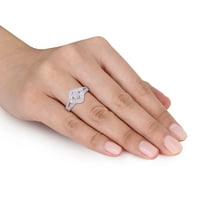 Carat T.W. Gyémánt sterling ezüst vintage klaszter gyűrű