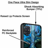 Ultra vékony PC-TPU telefon tok kompatibilis a Samsung Galaxy a 4G-vel-Kék átkozott koponya