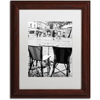 Védjegy Szépművészet Párizsi kávézó 2 Canvas Art készítette: Yale Gurney, White Matte, Wood Frame