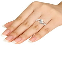 Carat T.W. Gyémánt rózsaszín kéttónusú szív 10KT fehér arany divatgyűrű