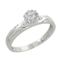 10k fehér arany gyémánt eljegyzési gyűrű Női klaszter szett 0. cttw 1 8in széles méret 5