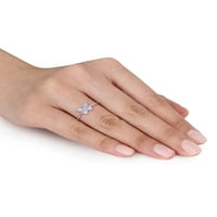 Carat T.W. Gyémánt 10KT fehérarany pillangó gyűrű