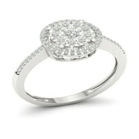 1 5ct TDW gyémánt sterling ezüst klaszter gyűrű
