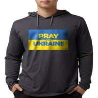 CafePress-Pray For Ukraine Hosszú Ujjú Póló-Férfi Kapucnis Ing