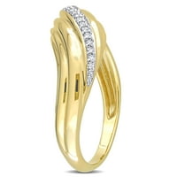 Miabella női karátos T.W. Gyémánt 14KT sárga arany kavargó gyűrű