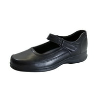Órás kényelem Kimmy női széles szélességű bőr cipő fekete 11