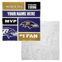 Baltimore Ravens nfl colorblock személyre szabott selyem érintés sherpa dobó takaró