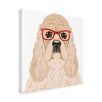 Furbaby leányvállalatok „Cocker spániel, amely hipster szemüveget visel” vászon művészete