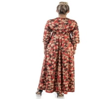 Comfort ruházat női nyomtatás Dolman hosszú ujjú, áramló maxi ruha