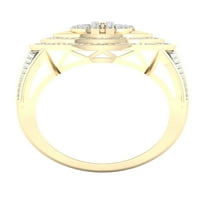 Imperial 1 3Ct TDW gyémánt 10K sárga arany férfi dollárgyűrű