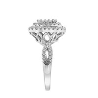 3 4ctw 10KT fehérarany smaragd alakú valódi tanúsítvánnyal rendelkező Diamond Limited Edition Ring By Recont