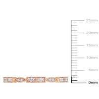Carat T.W. Diamond 10KT rózsa arany marquise és négyzet alakú rakás gyűrű