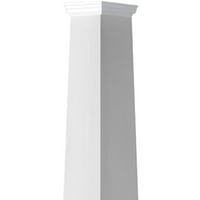 Ekena Millwork 24 W 06'h kézműves klasszikus négyzet alakú kúpos, sima oszlop, toszkán főváros és toszkán alap