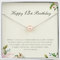 Anavia Boldog 13. születésnapot gyöngy nyaklánc kártya ajándék, tizenharmadik születésnapi nyaklánc lány, ajándék a