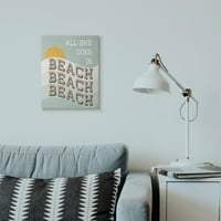 Stupell Industries vicces szó a Beach Ocean Coast Design Canvas Wall Art készítette Daphne Polselli