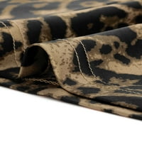 Egyedi olcsó nők hosszú ujjú réteges fodros hem leopárd nyomtatási ruha