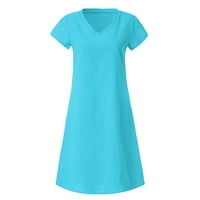 Báli ruha női nyári stílus Feminino Vestido póló pamut alkalmi Plusz méretű Női ruha kék