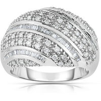 Carat T.W. Diamond 14KT fehérarany divatgyűrű Hi i2i minőségű gyémántokkal