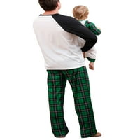 Wassery karácsonyi családi pizsama megfelelő készlet levél karácsonyfa nyomtatás Hosszú ujjú pulóverek felsők és zöld