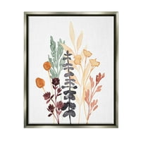 Stupell Industries Country Cottage gyógynövények rétegezett botanikai grafikus művészet csillogás szürke úszó keretes