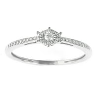 Imperial S Sterling ezüst CT TW Diamond Halo Promise Ring