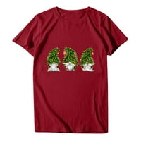 Azrian Női karácsonyi felsők, felnőtt Divat Rövid ujjú Kerek nyakú nyomtatás alkalmi blúz póló felsők ing akció eladó