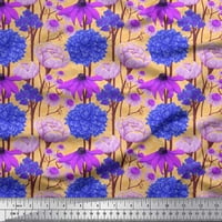 Soimoi Pamut Voile szövet lila & levendula kék virág virágmintás Szövet az udvaron széles