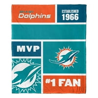 Miami Dolphins nfl Colorblock Személyre szabott selyem tapintású takaró