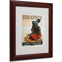 Védjegy Képzőművészet Dél -Afrika Lloyd Triestino 1930 Canvas Art, Wood Frame