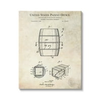 Stupell Industries whisky öregedő hordó likőrdiagram szabadalmi dizájn vászon fali művészet, 40, Karl Hronek tervezése