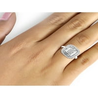 JewelersClub White Diamond Carátgyűrű sterling ezüsttel a nők és a lányok számára