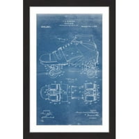 Roller Skate Blueprint Keretes festési nyomtatás
