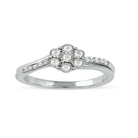 Imperial 10K fehérarany 1 4ct TDW gyémánt klaszter virág női divatgyűrű