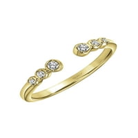 KEVÉNYES KARAT T.W. Gyémánt nyitott halmozó gyűrű 18 ezer sárga aranyban ezüst felett