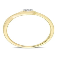 Miabella női gyémánt akcentus sárga ródiummal borított sterling ezüst végtelen ígéret gyűrű