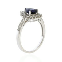 Jay Heart Designs Sterling Silver Sapphire -t készített és fehér zafírgyűrűt készített