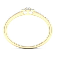 Imperial 1 5Ct TDW Diamond 10K sárga arany kerek gyémánt halo ígéret gyűrű