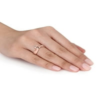 Carat T.W. Gyémánt 10K rózsa arany csavart absztrakt gyűrű