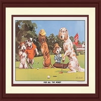 Képek, golf kutyák II, 20.5x11.5, dekoratív fali művészet