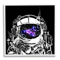 Űrhajós Nebula Galaxy reflexiós művészet gyerekeknek grafikus művészet fehér keretes művészet nyomtatott fal művészet