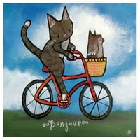 Marmont Hill Bike Riding Cat by Andrea Doss Canvas Wall Art