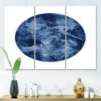 Designart 'Blue Space Galaxy Circle' Modern Canvas Wall Art Print