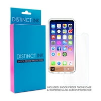 DistinctInk tiszta Ütésálló hibrid tok iPhone XS Ma-TPU lökhárító akril hátsó Edzett üveg képernyővédő - a világ megmentése