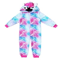 Ruházati kisgyermek lányok zebra poli gyapjú kapucnis láb nélküli alvó pizsamák