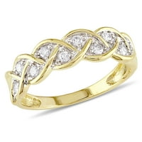 Miabella női karátos T.W. Gyémánt végtelen gyűrű 10 kt sárga aranyban