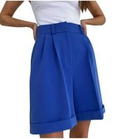 Penkiiy női nyári alkalmi rövidnadrág magas derék zseb Tömör rövidnadrág nadrág Body l Kék eladó